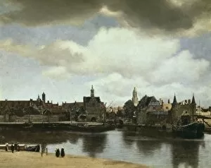 Landscape art Collection: VERMEER, Johannes (1632-1675). View on Delft
