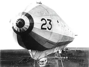 Prints of Vickers R 23 British airship, one of four built at Barrow-in-Furness Airplanes And Aviation Prints: Vickers R 23 British Airship Print circa 1917