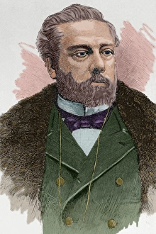 Victor Balaguer (1824-1901). Colored engraving Victor Balaguer (1824-1901). Colored engraving