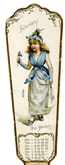 Victorian Calendar, February, Flower Girl Victorian Calendar, February, Flower Girl