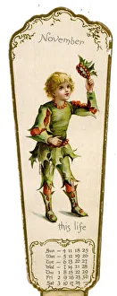 Victorian Calendar, November, Holly Berry Boy Victorian Calendar, November, Holly Berry Boy