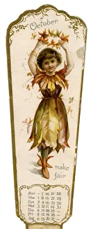 Victorian Calendar, October, Autumn Leaves Victorian Calendar, October, Autumn Leaves