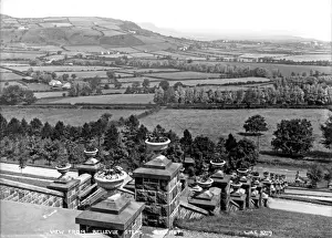 Prints of View from Bellevue Steps, Belfast - a view from the top of the steps across the countryside. (Location: Northern Ireland: County Antrim: Belfast). Date: circa early 1900s Belfast Prints: View from Bellevue Steps, Belfast Print - Early 1900s