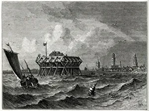 View of Calais, northern French coast, from the sea Date: 19th century View of Calais, northern French coast, from the sea Date: 19th century