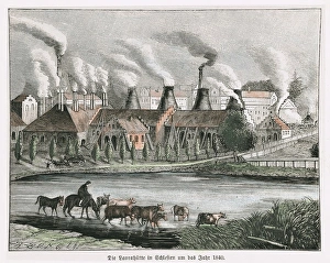 View from the Huta Laury in 1840. Engraving. FRANCE View from the Huta Laury in 1840. Engraving. FRANCE