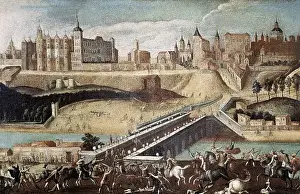 Madrid City View Prints: View of Madrid, from the exit of the Segovia Bridge, with un