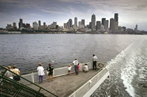 View of Seattle, USA, from a ferry crossing Elliott Bay View of Seattle, USA, from a ferry crossing Elliott Bay