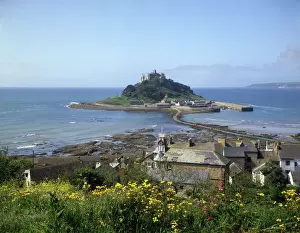 View of St Michaels Mount, Cornwall Print circa 1980s