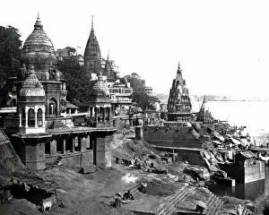 View of Varanasi (Benares), circa 1890s Print, India