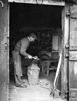 Digswell Blacksmith beneath Railway Viaduct Print 1930s