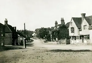 Prints of The Village, Codicote, Hitchin, Hertfordshire, England. Showing the George and Dragon Hotel Date: 1903 Hertfordshire Prints: The Village, Codicote Print 1903 England