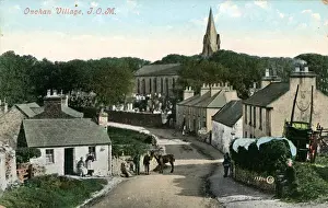 Prints of The Village, Onchan, near Douglas, Isle of Man, England. Date: 1910s Isle Of Man Prints: The Village, Onchan, Isle of Man Print 1910s