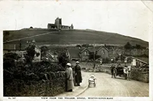 Church Prints: The Village, Uphill, Somerset Print 1920s