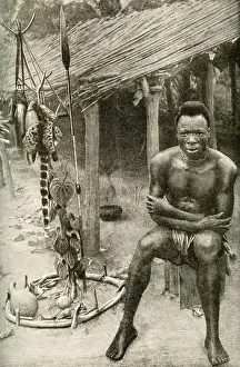 Village witch doctor, Belgian Congo, Central Africa Village witch doctor, Belgian Congo, Central Africa