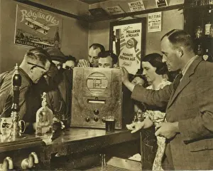 Villagers Gathered Around the Wireless Print, 1940