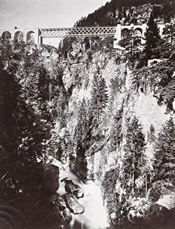 Vintage 19th century photograph - St Gotthard, Upper Bridge, Switzerland Vintage 19th century photograph - St Gotthard, Upper Bridge, Switzerland