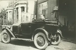 Vintage Fishtail Sports Car, Unknown Garage, Britain. Date: 1930s Vintage Fishtail Sports Car, Unknown Garage, Britain. Date: 1930s