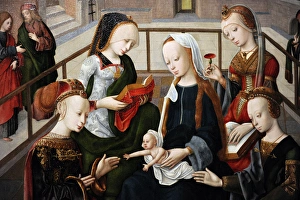 The Virgin and Child with Four Holy Virgins, c. 1495-1500, b The Virgin and Child with Four Holy Virgins, c. 1495-1500, b