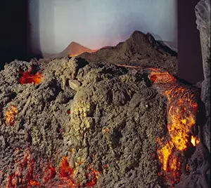 Geological Museum London Prints: Volcano model
