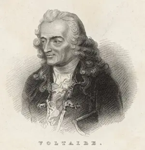 Engraved Print of Voltaire Francois-Marie Arouet