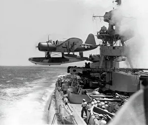 Vought OS2U-2 Kingfisher-departs USS Texas Vought OS2U-2 Kingfisher-departs USS Texas