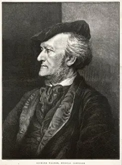 Famous Composers Biography Prints: Wagner / Profile / Hat