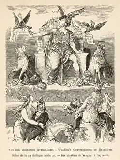 Richard Wagner Print: German Composer on Pedestal