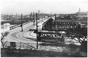 Prints of Walney Bridge which connects Barrow-in-Furness to Walney Island Cumbria Prints: Walney Bridge Print, Barrow-in-Furness 1909