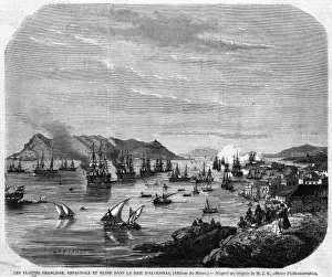 War with Morocco Print: Algeciras Bay Vessels