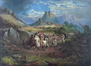 Vintage Native American Art Prints: On the war path