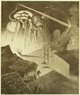 Classic Literature Illustrations Prints: The War of the Worlds