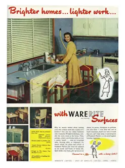 Ware-rite Kitchen Surfaces Advertisement Print c.1950