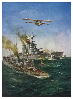 Steamship Prints: HMS Hood Print: Vintage Photograph of the Largest Warship