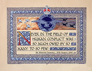 Wartime poster of Churchills famous words Wartime poster of Churchills famous words