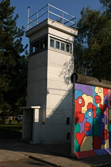 Watchtower and strecht of the Berlin Wall in the Allied Muse Watchtower and strecht of the Berlin Wall in the Allied Muse