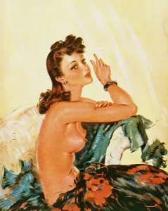 <b class=qtipBold><figcaption>WatchYour Step by David Wright</figcaption></b><br>Watch Your Step by David Wright. Wright produced a series of over 160 illustrations or 'pin-ups' for 'The Sketch' during the 1940's. David Wright's 'Lovelies' proved hugely popular and adorned practically every military mess, bunker, dormitory or club room in the country during World War II.<br><em>© Estate of David Wright/ILN/Mary Evans Picture Library</em> WatchYour Step by David Wright
