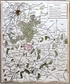 Battle Of Waterloo Prints: Waterloo 4 Bras Map Print, June 1815