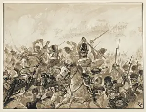 Battle Of Waterloo Prints: Waterloo Print: The Scots Greys in Action