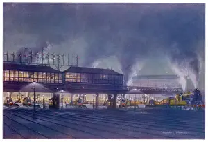 Waterloo Station Prints: Waterloo Station Print at Night