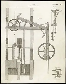 Watts Steam Engine Print circa 1765