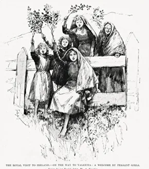 On the way to Valentia - A welcome from local peasant girls On the way to Valentia - A welcome from local peasant girls