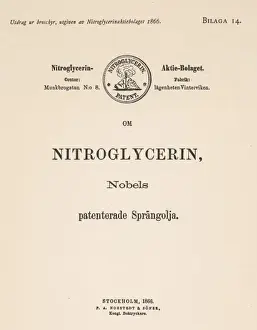 Nitroglycerine Patent Print 1866