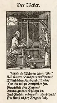 WEAVING Print 1568: A Weaver at his Loom