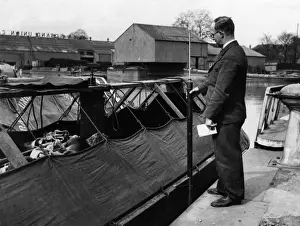 Weighing Barge Load on Grand Union Canal, England Print