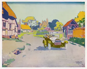 Prints of In Welford-on Avon, Warwickshire, traffic congestion is minimal and parking is a doddle Avon Prints: Welford on Avon Print, a serene village scene