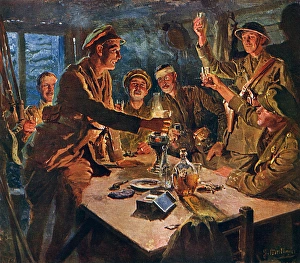 Well, Heres Luck! - British trench scene Well, Heres Luck! - British trench scene