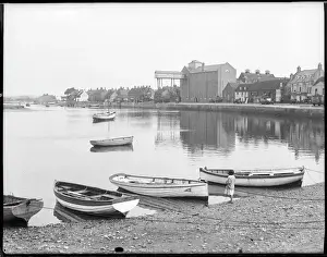 Prints of Boats in the picturesque harbour of Wells-next-the-Sea, on the north Norfolk coast, East Anglia, England Norfolk Prints: Wells-Next-The-Sea Boats in Harbour Print