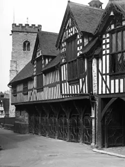 16th Century Print of Much Wenlock Guildhall, Shropshire