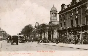West Hackney Church, London Print 1905