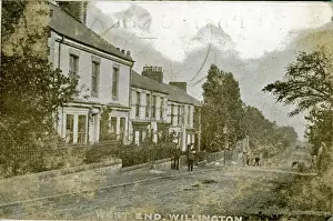 Prints of West Road, Willington, Crook, near Bishop Auckland, County Durham, England. Date: 1904 County Durham Prints: West Road, Willington Print, County Durham 1904
